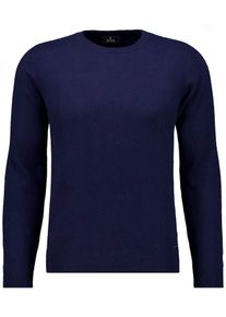 Rundhalspullover Ragman, Herren, Gr. 54, blau (marineblau), Strick, 90% Wolle 10% Cashmere, ohne Ausschnitt, Pullover Rundhalspullover