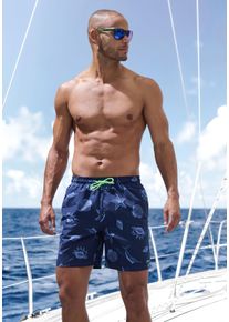 Badeshorts s.Oliver, Herren, Gr. XXL (58/60), N-Gr, blau (marine bedruckt), Recycling-Polyester, bedruckt, Badehosen Badeshorts
