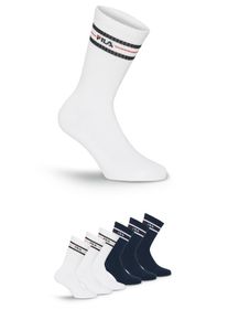 Socken Fila "UNISEX LIFESTYLE PLAIN SOCKS", Damen, Gr. 35-38, blau (wei&szlig; navy), Baumwollmischung, unifarben, normal, Socken Socken, mit eingestricktem Logo