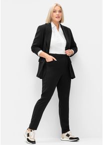 Webhose sheego, Damen, Gr. 46, Normalgr&ouml;&szlig;en, schwarz, 100% Polyester, unifarben, Hosen Webhose