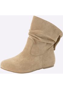 Stiefelette sheego, Damen, Gr. 42, beige, Lederimitat, Polyester, Schuhe Stiefelette