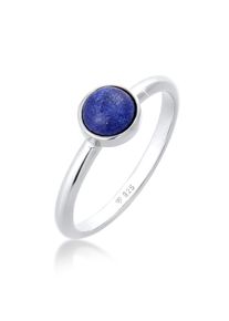 Silberring Elli Premium "Ring Lapis Lazuli Edelstein Solit&auml;r 925 Silber" Gr. 52, silber, Fingerringe, Damen, 52, Silber 925 (Sterlingsilber), Silberring