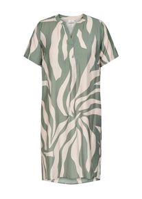 Sommerkleid Only CARMAKOMA "CARSUSI S/S V-NECK KNEE DRESS WVN ZL", Damen, Gr. 44, N-Gr, laurel wreath aop:big leafes, Web, Obermaterial: 80% Viskose, 20% Polyamid, bedruckt, knielang, V-Ausschnitt, Kleider Sommerkleid, mit Viskose, regular fit, knielang