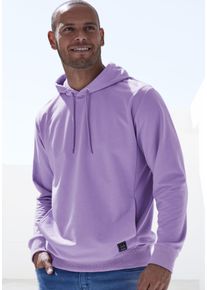 Hoodie John Devin, Herren, Gr. L (52/54), lila, angeraute Sweatware, Obermaterial: 60% Baumwolle, 40% Polyester, unifarben, regular fit normal, Rundhals, angesetztes B&uuml;ndchen, Sweatshirts Hoodie, Langarm, Sweatshirt mit Rundhals und Kapuze, Baumwollmischung