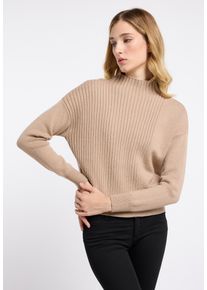 Rundhalspullover Ragwear "RIVIEN", Damen, Gr. L (40), bunt (bone), Strick, Obermaterial: 47% Polyacryl, 29% Polyester, 24% Nylon, unifarben, hoch geschlossener Ausschnitt, Pullover Rundhalspullover