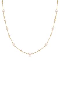 Silberkette Elli "Halskette Erbskette Kugeln S&uuml;&szlig;wasser-Zuchtperlen 925er Silber" Gr. 40, gold, Halsketten, Damen, 40, Silber 925 (Sterlingsilber), Silberkette