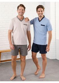 w&auml;schepur Shorty W&Auml;SCHEPUR, Herren, Gr. 44/46, blau (marine, anthrazit), 100% Baumwolle, Homewear-Sets Shorty