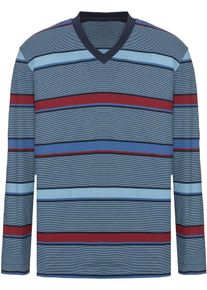 w&auml;schepur Schlafanzug W&Auml;SCHEPUR, Herren, Gr. 44/46, bunt (marine, rot, gestreift), 100% Baumwolle, Homewear-Sets Schlafanzug