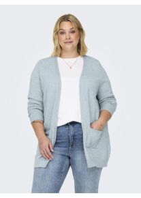 Strickjacke Only CARMAKOMA "CARESLY L/S OPEN CARDIGAN NOOS KNT", Damen, Gr. XL, arona detail:melange, Strick, Obermaterial: 50% Viskose, 27% Nylon, 23% Polyester, meliert, regular fit h&uuml;ftbedeckend, V-Ausschnitt, Rippstrickb&uuml;ndchen, Strickjacken Strickjacke