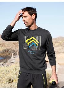 Sweatshirt Catamaran, Herren, Gr. 48/50, grau (graphit, meliert), 70% Polyester, 30% Baumwolle, unifarben, Rundhals, Sweatshirts Sweatshirt