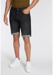 G-Star Raw Jeansshorts G-STAR "Mosa", Herren, Gr. 30, N-Gr, schwarz (worn in schwarzbird), Denim/Jeans, Obermaterial: 99% Baumwolle, 1% Elasthan, regular fit kniefrei, Jeans Jeansshorts, mit Umschlagsaum