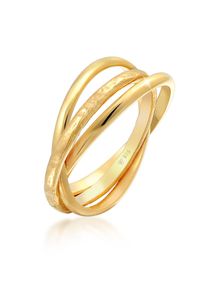 Silberring Elli "Ring Basic Wickelring Trend Trinity 925 Silber" Gr. 58, gold, Fingerringe, Damen, 58, Silber 925 (Sterlingsilber), Silberring