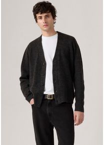 Levi's Strickjacke LEVI'S, Herren, Gr. M, obscidian heather, Strick, Obermaterial: 46% Polyamid, 44% Polyacryl, 7% Wolle, 3% Elasthan, bequem normal, V-Ausschnitt, B&uuml;ndchen, Strickjacken Strickjacke, Legere Passform, pflegeleichter Materialmix