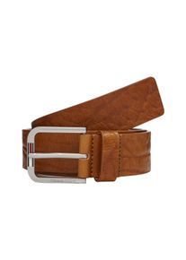 Lederg&uuml;rtel Tommy Jeans "TJM AUSTIN TEXTURE 3.5 cm breit", Herren, Gr. 85, cognac texture, Rindsleder, unifarben, G&uuml;rtel Lederg&uuml;rtel, Label auf der Schlie&szlig;e, genarbtes Leder