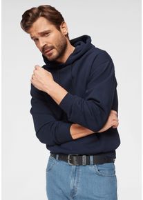 Kapuzensweatshirt Fruit of the Loom, Herren, Gr. S (40/42), blau (marine), angeraute Sweatware, Obermaterial: 80% Baumwolle, 20% Polyester, unifarben, normal h&uuml;ftbedeckend, Rundhals, Rippb&uuml;ndchen, Sweatshirts Kapuzensweatshirt, mit K&auml;ngurutasche