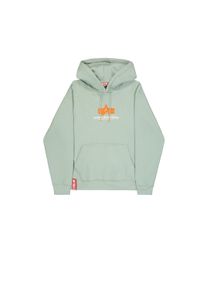 Hoodie Alpha Industries "Basic Hoodie BL Rubber", Herren, Gr. S, gr&uuml;n (dusty gr&uuml;n), Obermaterial: 80% Baumwolle, 20% Polyester, regular fit, Sweatshirts Hoodie