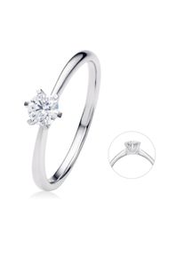 Diamantring ONE ELEMENT "0.25 ct Diamant Brillant Ring aus 585 Wei&szlig;gold" Gr. 53, silber, Fingerringe, Damen, 53,mit Brillant, Wei&szlig;gold 585, Diamantring