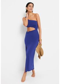 One-Shoulder-Kleid LSCN BY LASCANA, Damen, Gr. 46, N-Gr, violet, blau, Jersey, Obermaterial: 47% Baumwolle, 47% Modal, 5% Elasthan, 1% sonstige Fasern, unifarben, figurbetont lang, asymmetrischer Ausschnitt, Kleider One-Shoulder-Kleid