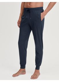 Pyjamahose Calida "DSW Balancing", Herren, Gr. XXL (58/60), N-Gr, blau (saphir blau), Single Jersey, Obermaterial: 65% Modal (TENCEL&trade;), 28% Modal, 7% Elasthan, bequem lang, Hosen Pyjamahose, Seitentaschen, Single Jersey Qualit&auml;t, elastisch, weich
