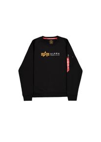 Sweater Alpha Industries "Alpha Label Sweatshirt", Herren, Gr. S, schwarz, Obermaterial: 80% Baumwolle, 20% Polyester, regular fit, Sweatshirts Sweater