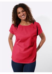 Schlupfbluse Casual Looks, Damen, Gr. 48, rot, 50% Baumwolle, 50% Polyester, unifarben, Rundhals, Blusen Schlupfbluse