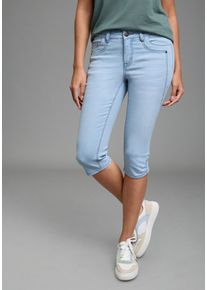 Caprijeans Arizona, Damen, Gr. 48, N-Gr, bleached, Denim/Jeans, Obermaterial: 76% Baumwolle, 16% Polyester, 7% Viskose, 1% Elasthan, unifarben, skinny fit 3/4-L&auml;nge, Jeans Caprijeans, Skinny Fit, 3/4-L&auml;nge, mit Eingrifftaschen und Ges&auml;&szlig;taschen