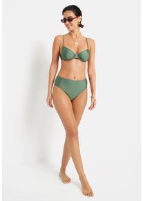 B&uuml;gel-Bikini-Top LSCN BY LASCANA "Nele", Damen, Gr. 44, Cup E, gr&uuml;n (olive), Polyamid, leicht gl&auml;nzend, unifarben, Bikini-Oberteile B&uuml;gel-Bikini-Top, mit gl&auml;nzender Beschichtung