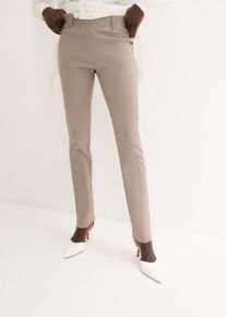 Stretch-Hose bonprix "Stretch-Hose in Schlupfform", Damen, Gr. 46, N-Gr, braun (taupe), Obermaterial: 73% Viskose, 23% Polyamid, 4% Elasthan, slim fit, Hosen Stretch-Hose, aus Viskose, Slim Fit Passform, Schlupfform mit G&uuml;rtelschlaufen