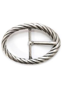 G&uuml;rtelschnalle RETTUNGSRING G&Uuml;RTEL "Dorn Oval Gedreht Silber", Damen, silber (silberfarben), Obermaterial: 100% Metall, gemustert, G&uuml;rtel G&uuml;rtelschnalle