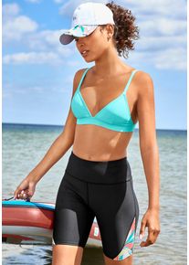 active by Lascana Triangel-Bikini-Top LASCANA ACTIVE "Janni", Damen, Gr. 40, Cup C/D, blau (t&uuml;rkis), Polyamid, kontrastfarbene Details, unifarben, Bikini-Oberteile Triangel-Bikini-Top, mit 3 Tragevarianten