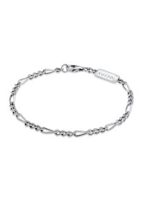 Armkette Kuzzoi "Armband Herren Figaro Massiv 925 Silber" Gr. 210, schwarz, Armb&auml;nder, Herren, 210, Silber 925 (Sterlingsilber), Armkette