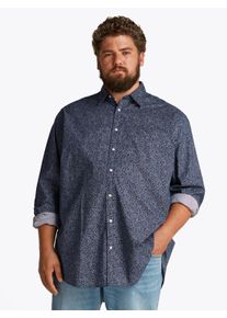 Tommy Hilfiger Big & Tall Langarmhemd "BT-FLX POPLIN LINR FLORAL S-B", Herren, Gr. 4XL, N-Gr, blau (night sky, ivory petal prt), Single Jersey, Obermaterial: 100% Baumwolle, TOMMY HILFIGER BIG & TALL, unifarben, figurbetont, mit Kn&ouml;pfen,&Auml;rmel mit &Auml;rmelschlitz abgerundeter Saum, Hemden Langarmhemd, in Gro&szlig;en Gr&ouml;&szlig;en, Logostickerei