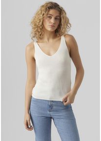 V&eacute;ro Moda Stricktop VERO MODA "VMNEWLEX SUN SL TOP GA NOOS", Damen, Gr. XL, snow wei&szlig;, Strick, Obermaterial: 50% Viskose (LENZING&trade; ECOVERO&trade;), 25% Baumwolle, 25% Polyacryl, figurbetont h&uuml;ftlang, V-Ausschnitt, Tops Stricktop