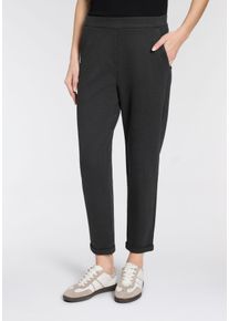 Jerseyhose MAC "CAMI", Damen, Gr. 36, N-Gr, silber shadow melange, Jersey, Obermaterial: 63% Viskose, 33% Polyamid, 4% Elasthan, meliert, schmal lang, Hosen Jerseyhose, Chino mit weichem Griff