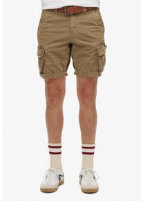 Cargobermudas Superdry "CORE CARGO SHORT", Damen, Gr. 34, N-Gr, gr&uuml;n (tan khaki), Web, Obermaterial: 97% Baumwolle, 3% Elasthan, unifarben, straight fit knielang, Hosen Cargobermudas