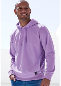 Hoodie John Devin, Herren, Gr. M (48/50), lila, angeraute Sweatware, Obermaterial: 60% Baumwolle, 40% Polyester, unifarben, regular fit normal, Rundhals, angesetztes B&uuml;ndchen, Sweatshirts Hoodie, Langarm, Sweatshirt mit Rundhals und Kapuze, Baumwollmischung
