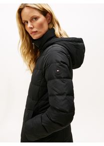 Steppmantel Tommy Hilfiger "MW DOWN SLIM COAT WITH FUR", Damen, Gr. S (36), schwarz, Steppware, Obermaterial: 100% Polyester, unifarben, slim fit, M&auml;ntel Steppmantel, mit Fellimitat