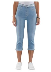 Caprijeans Classic Basics, Damen, Gr. 46, Normalgr&ouml;&szlig;en, blau (blau, bleached), 81% Baumwolle, 17% Polyester, 2% Elasthan, unifarben, 3/4-L&auml;nge, Jeans Caprijeans