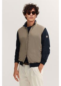 Sweatjacke Bugatti "Modern Fit", Herren, Gr. S, 50, beige, Sweatware, 90% Baumwolle, 10% Polyester, unifarben, normal, ohne Ausschnitt, Sweatjacken Sweatjacke, mit Rei&szlig;verschluss und Stehkragen