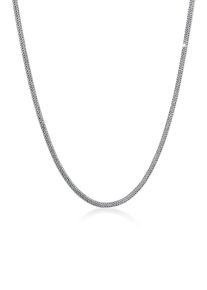 Silberkette Kuzzoi "Halskette M&auml;nner Zopf Schlangenkette 4mm Oxidiert 925 Silber" Gr. 50, silber, Halsketten, Herren, 50, ohne Stein, Silber 925 (Sterlingsilber), Silberkette