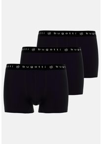 Slip Bugatti "Mailand", Herren, Gr. 6L, schwarz (schwarz, dunkel, uni), Single Jersey, Obermaterial: 95% Baumwolle, 5% Elasthan, unifarben, k&ouml;rpernah, Unterhosen Slip, breiter Bund, mit Logo, atmungsaktiv, Baumwollmix, eng, Topseller