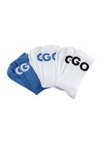 Freizeitsocken HUGO UNDERWEAR "3P QS ICONIC CC 1", Damen, Gr. 39-42, bunt (open miscellaneous 960), Baumwollmischung, unifarben mit Farbeinsatz, elastisch, Socken Freizeitsocken, mit HUGO Logostickerei in Kontrastfarbe