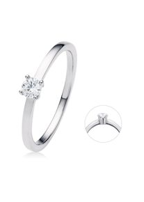 Diamantring ONE ELEMENT "0.2 ct Diamant Brillant Ring aus 585 Wei&szlig;gold" Gr. 48, silber, Fingerringe, Damen, 48,mit Brillant, Wei&szlig;gold 585, Diamantring