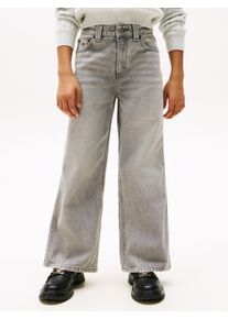 Weite Jeans Tommy Hilfiger "MABEL", M&auml;dchen, Gr. 3 (98), N-Gr, grau, Denim/Jeans, Obermaterial: 100% Baumwolle, unifarben, regular fit lang, Jeans Weite Jeans, f&uuml;r Kinder bis 16 Jahre