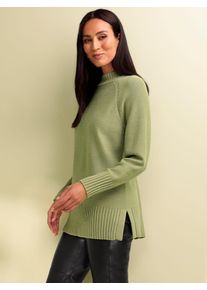 Rollkragenpullover Heine "Rollkragenpullover", Damen, Gr. 46, gr&uuml;n (schilf), 50% Viskose, 28% Polyester, 22% Polyamid, unifarben, Pullover Rollkragenpullover