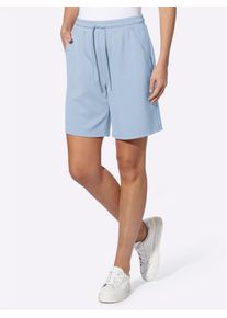 Shorts Heine, Damen, Gr. 42, Normalgr&ouml;&szlig;en, eisblau, 55% Viskose, 40% Polyester, 5% Elasthan, unifarben, Hosen Shorts