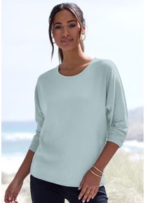 Langarmshirt Vivance "in modischer Struktur-Optik", Damen, Gr. 40/42, gr&uuml;n (mint), Strick, Obermaterial: 55% Polyester (REPREVE), 42% Viskose, 3% Elasthan, Strukturmuster, figurumspielend, Rundhals, Shirts Langarmshirt, aus pflegeleichter Strickqualit&auml;t mit Viskose