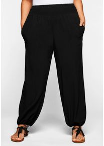 Schlupfhose sheego, Damen, Gr. 46, Normalgr&ouml;&szlig;en, schwarz, 100% Viskose, unifarben, Hosen Schlupfhose