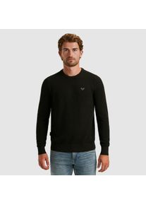PME-Legend Rundhalspullover PME LEGEND, Herren, Gr. M, schwarz, Web, Obermaterial: 50% Baumwolle, 50% Modal, unifarben, regular fit normal, Rundhals, Rippb&uuml;ndchen, Pullover Rundhalspullover, mit Logo Stickerei