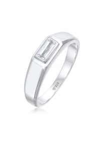 Siegelring Kuzzoi "Ring Herren Topas Baguette 925 Silber" Gr. 62, silber, Fingerringe, Herren, 62, ohne Stein, Silber 925 (Sterlingsilber), 10mm, Siegelring